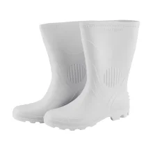 Bota de PVC com Cano Médio Branca com Forro 44 - Pega Forte