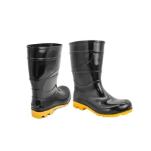 Bota de PVC com Cano Médio Preta com Forro - Cartom