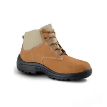 Botina de Segurança Amarrar sem Bico Marrom Feminina Nº 33 - Bracol