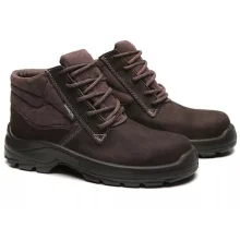 Botina Segurança Amarrar Bico PVC Nobuck Marrom Nº 38 Bracol