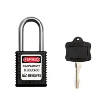 Cadeado Preto de Bloqueio 38mm Haste de Metal CMCPR140CD - Tagout