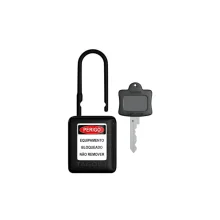 Cadeado Preto de Bloqueio 38mm Haste de Plast CPPR140CD - Tagout