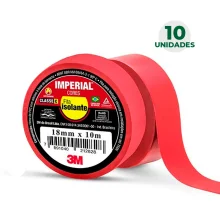 Combo Fita Isolante Imperial 18 x 10m Vermelho 10 pçs - 3M