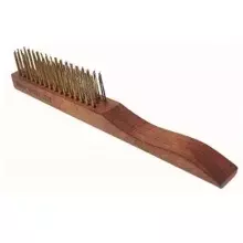 Escova Manual de Aço Latão 1777/3 Cabo Madeira - Inebras