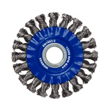 Escova Trançada Aço Carbono 4.1/2" x 7/8" com arame 0,60 mm - Inebras