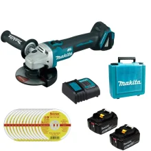 Esmerilhadeira Angular 5" à Bat 18V DGA504 com 12 Discos de Corte - Makita