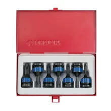 Jogo de Chave Soquete Torx Macho T25-T60 Enc 1/2" 7PC Curta - Kingtony