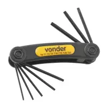 Jogo de Chave Torx Canivete T6 a T25 com 8 Peças - Vonder