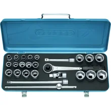 Jogo de Soquete 10 a 32mm Estriado com Encaixe 1/2" KMU 25PC - Gedore