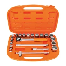 Jogo de Soquete 3/8 á 1.1/4" Estriado Encaixe 1/2" 22 Peças - Tramontina