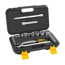 Jogo de Soquetes Estriados 8 a 32 mm com Encaixe 1/2" 22 Peças - Vonder