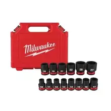 Jogo Soquete de Impacto com Encaixe 1/2" Sextavado Curto 14PC - Milwaukee