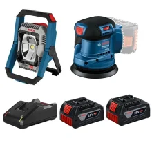 Lixadeira GEX185 e Lanterna GLI18V 2Bat 18V 4Ah - Bosch