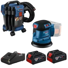 Lixadeira GEX185 e Aspirador GAS18V 2Bat 18V 4Ah - Bosch