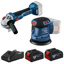 Lixadeira GEX185 e Esmerilhadeira GSW18V 2Bat 18V 4Ah - Bosch