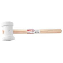 Martelo de Borracha Branco com Cabo de Madeira 60mm - Nove54