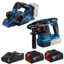 Plaina GHO185 e Martelete GBH185 2Bat 18V 4Ah - Bosch