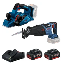 Plaina GHO185 e Serra Sabre GSA185 2Bat 18V 4Ah - Bosch