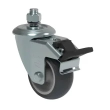 Rodízio Giratório 3" Roda PVC com Freio 60Kg - Schioppa