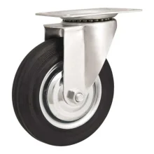 Rodízio Giratório 6" Roda de Borracha Preta 130Kg - Vonder