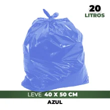 Saco de Lixo 20 Litros Azul Leve pacote 100 Peças - Marcplast