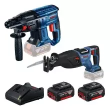 Serra Sabre GSA185 e Martelete GBH185 2Bat 18V 4Ah - Bosch