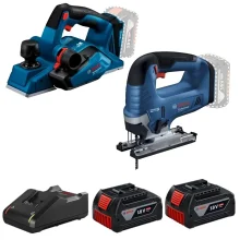 Serra Tico Tico GST185 e Plaina HGO185 2Bat 18V 4Ah - Bosch