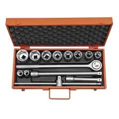 Jogo Soquetes Sextavado Encaixe 3/4" 22-50 mm 14 Peças - Tramontina Pro