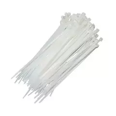 Abraçadeira de Nylon Branca 200 x 2,5 mm pacote com 100 peças - Brasfort