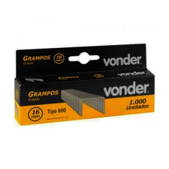 Grampo para Grampeador T/600 16 mm com 1000 Peças - Vonder