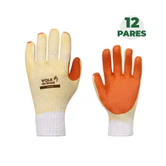 Combo Luva Tricotada Laranja Tamanho GG com 12 Pares - Volk