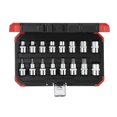Jogo de Soquetes Torx com 16 Peças E10-24 e T30-70 Encaixe 1/2" - Gedore Red