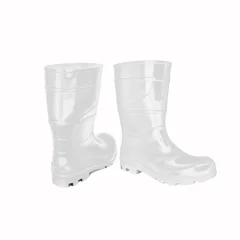 Bota de PVC Cano Médio Branca com Forro - Cartom