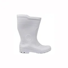 Bota de PVC Cano Médio Branca com Forro N° 39 - Pega Forte