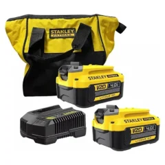 Combo Carregador 2 Bat 20V 4,0Ah + Bolsa SCB244CK-BR Stanley