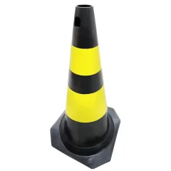 Cone para Sinalização Preto e Amarelo 75 cm - ATC360