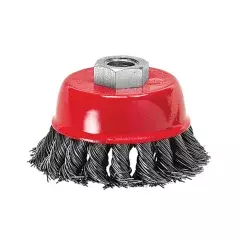 Escova Copo Trançado Aço Carbono 3" com Rosca M14 - MTX