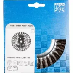 Escova Trançada de Aço 6" x 7/8" com arame 0,50 mm - Pferd