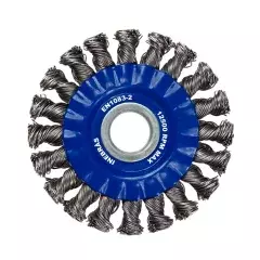 Escova Trançada Aço Carbono 4.1/2" x 7/8" com arame 0,60 mm - Inebras