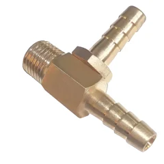 Espigão Macho em T com 2 Saídas 1/4 x 1/4" Aço - Lubefer