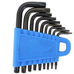 Jogo Chave Torx tipo L T7 a T40 com 9 peças - Gedore