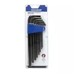 Jogo de Chave Allen Longa 1/16" a 3/8" com 9 Peças - Gedore