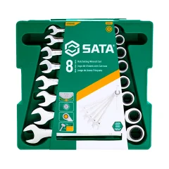 Jogo de Chave Combinada Catraca 8 a 19mm com 8 peças - Sata