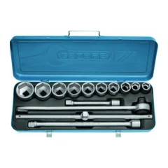 Jogo de Soquete Sextavado 22 a 50 mm Encaixe 3/4" com 14 peças - Gedore