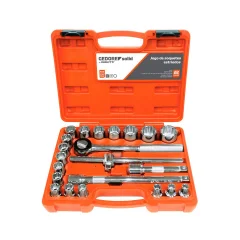 Jogo de Soquetes Estriado 8 a 32 mm Encaixe 1/2" com 22 Peças - Robust