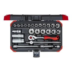Jogo de Soquetes Sextavado 6-24 mm Encaixe 3/8" com 26 pçs - Gedore Red