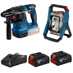 Lanterna GLI18V e Martelete GBH185 2Bat 18V 4Ah - Bosch
