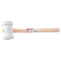 Martelo de Borracha Branco com Cabo de Madeira 60mm - Nove54