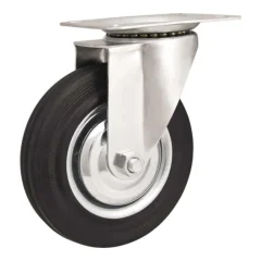 Rodízio Giratório 6" Roda de Borracha Preta 130Kg - Vonder
