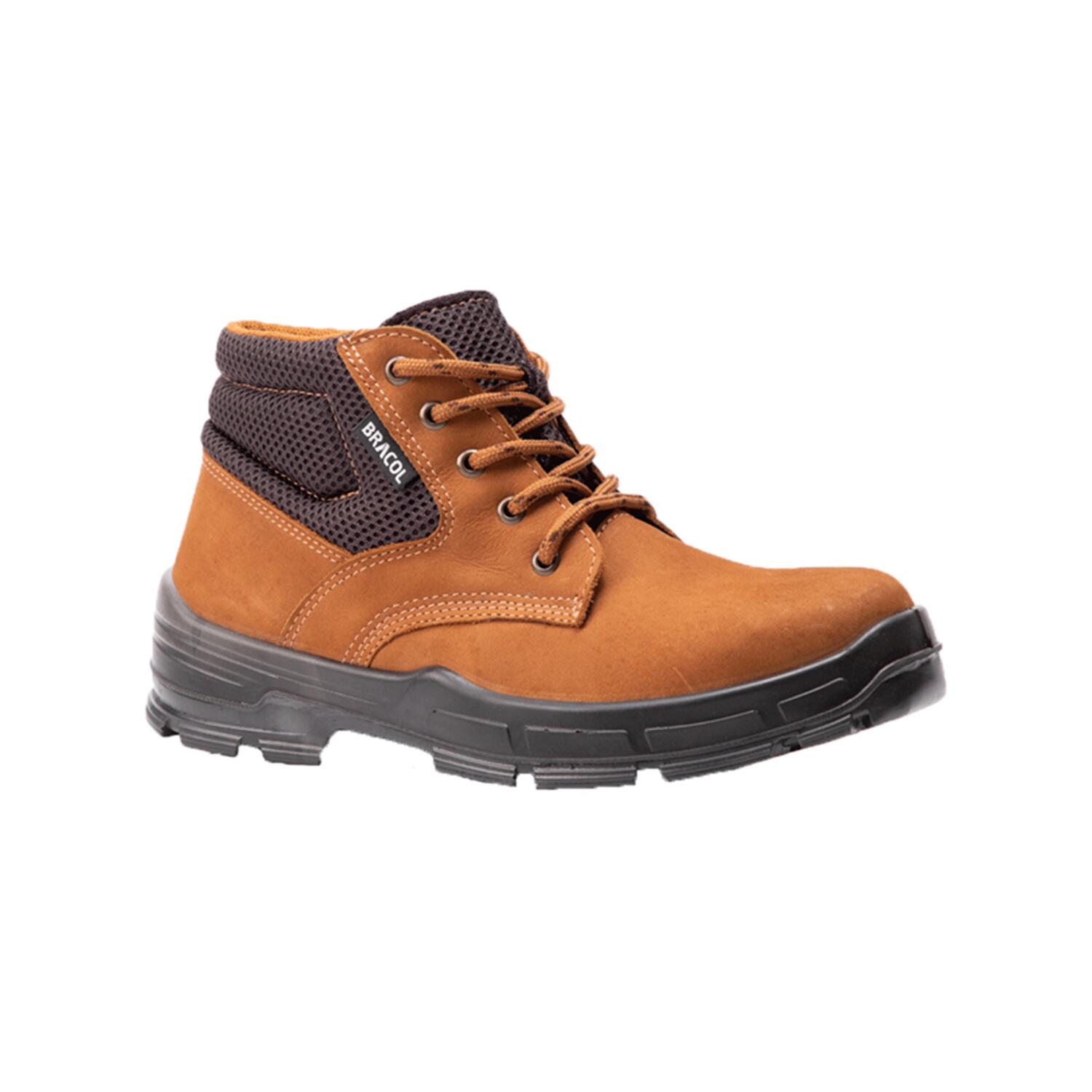 Botina Segurança Amarrar Bico PVC Nobuck 41 Bracol em Oferta